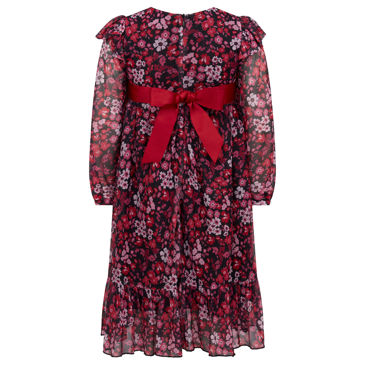 Chloe Winter Floral Girls Party Dress Pink | Holly Hastie London