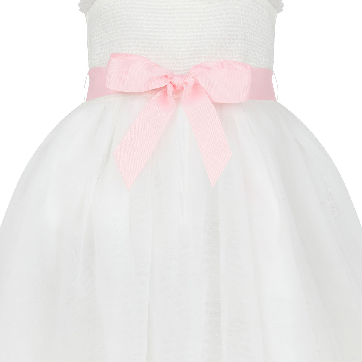 Ballet Tutu Tulle Flower Girl Dress, White & Pink | Holly Hastie London