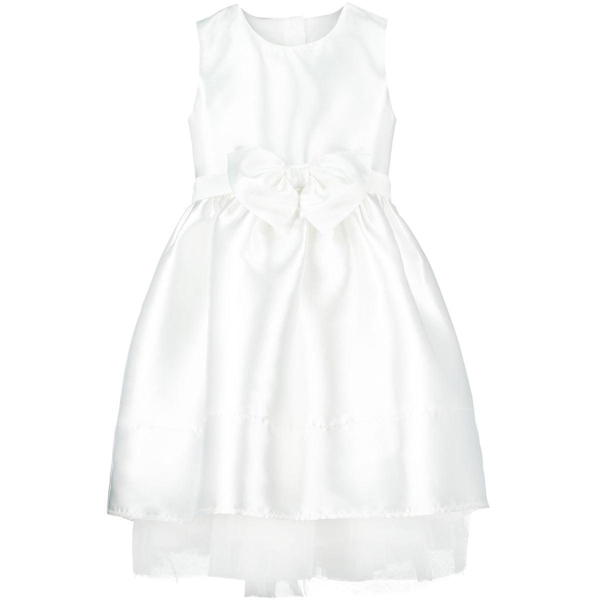 Girls Party Dress Florence Ivory Taffeta Bow | Holly Hastie London