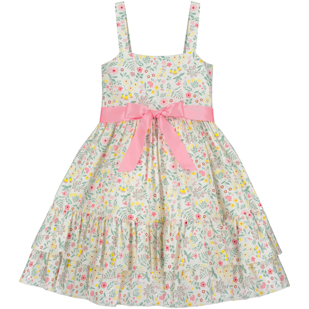 Summer Meadow Girls Party Dress, Pink & White | Holly Hastie London
