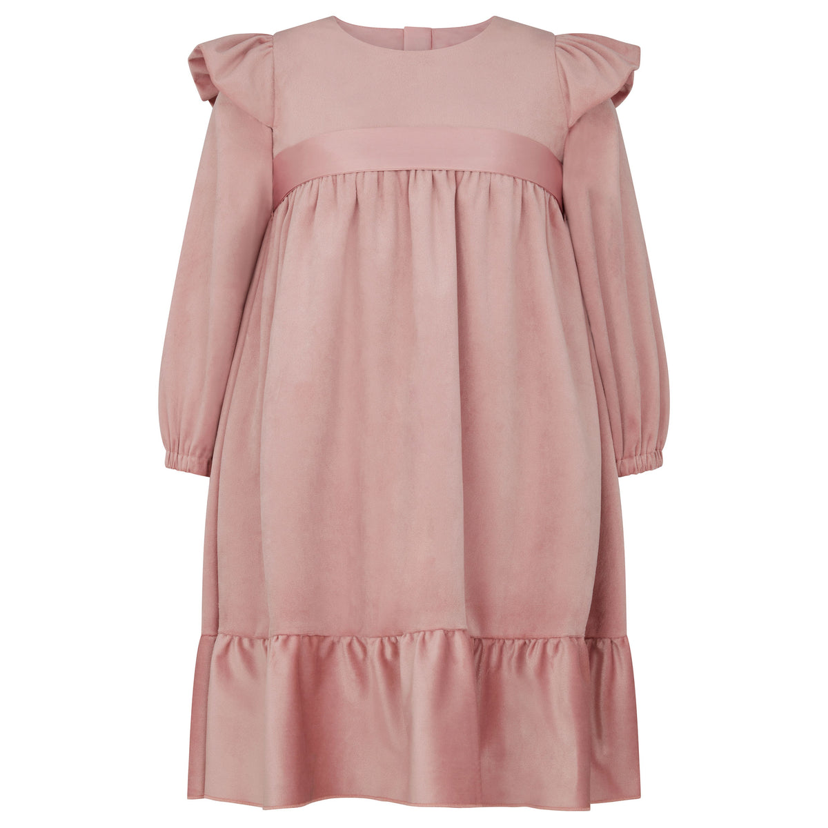 Chloe Velvet & Satin Bow Girls Party Dress Pink | Holly Hastie London