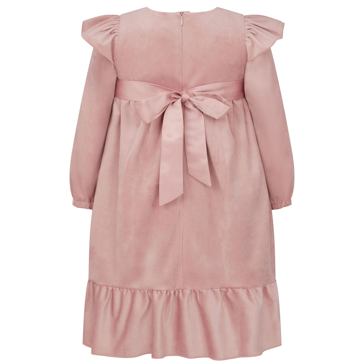 Chloe Velvet & Satin Bow Girls Party Dress Pink | Holly Hastie London