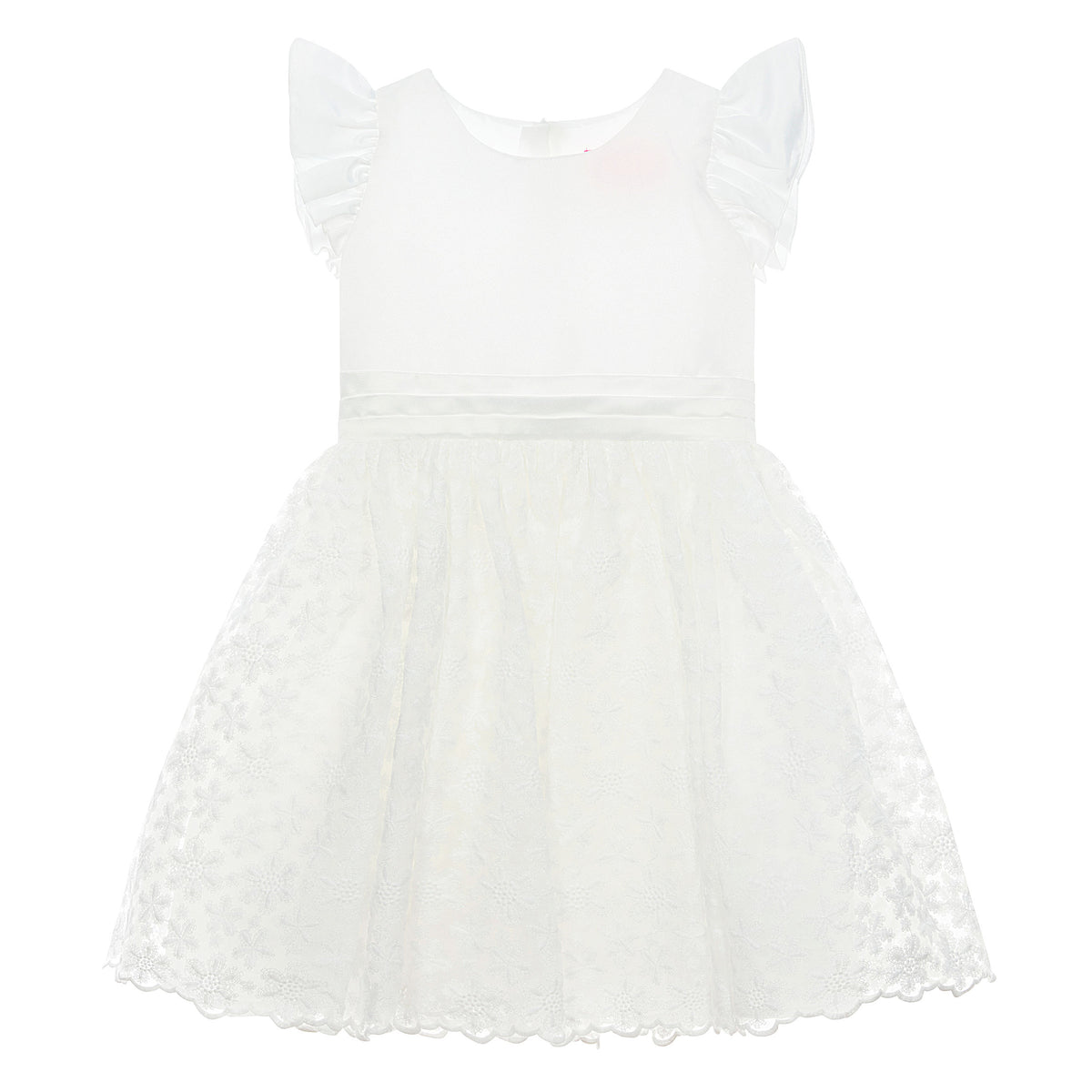 Juliette Floral Embroidered Girls Occasion Dress White | Holly Hastie London