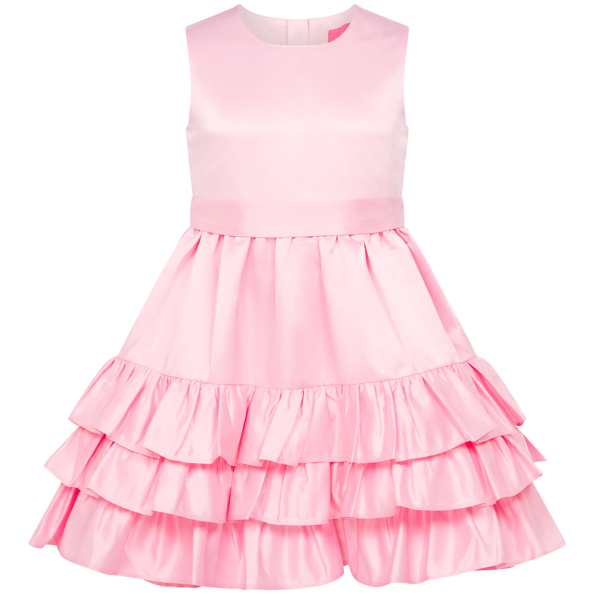 Girls Party Dress Arabella Frill Satin Sugar Pink | Holly Hastie London