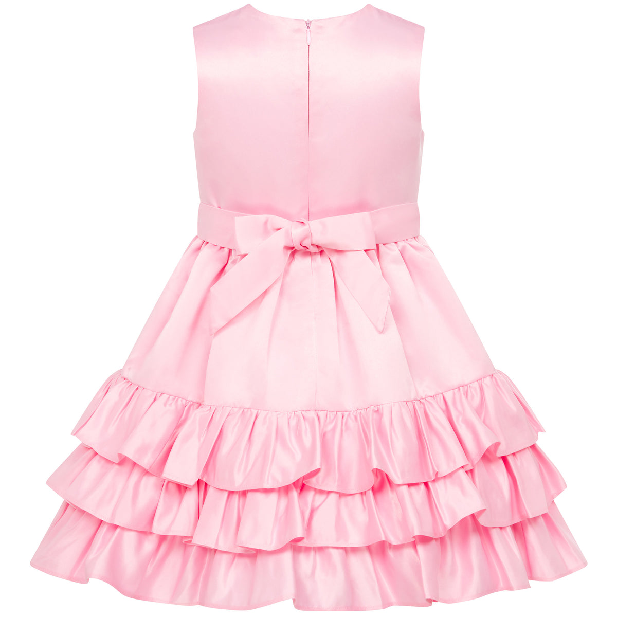 Girls Party Dress Arabella Frill Satin Sugar Pink | Holly Hastie London