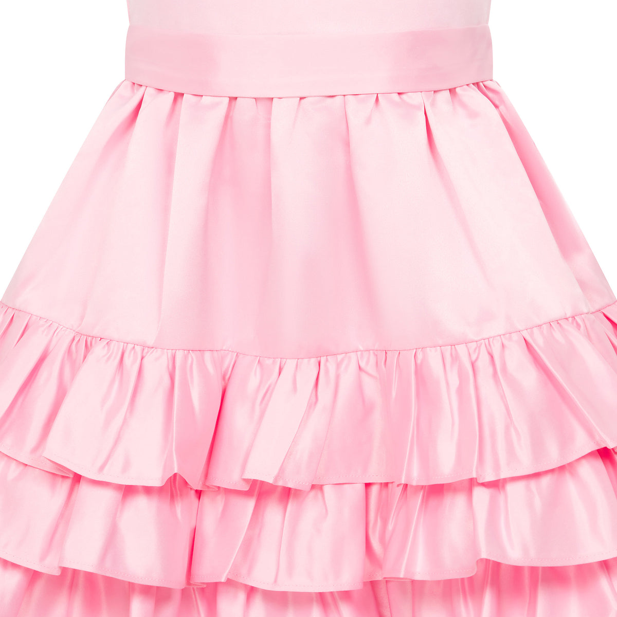 Girls Party Dress Arabella Frill Satin Sugar Pink | Holly Hastie London