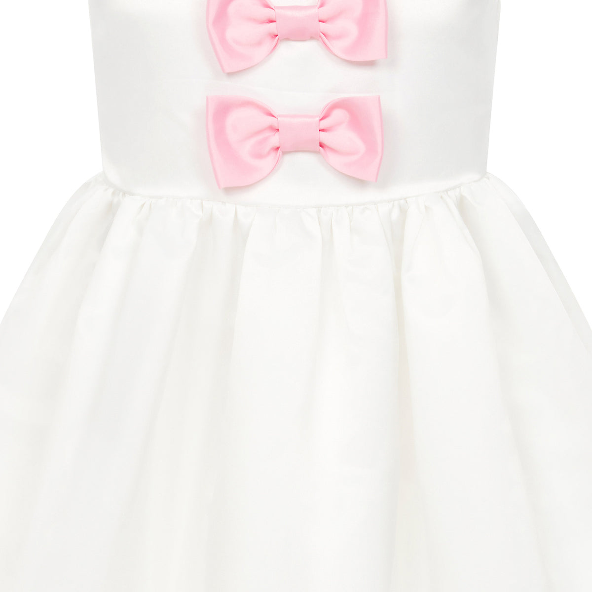 Girls Party Dress Joy Satin Bows White & Pink | Holly Hastie London