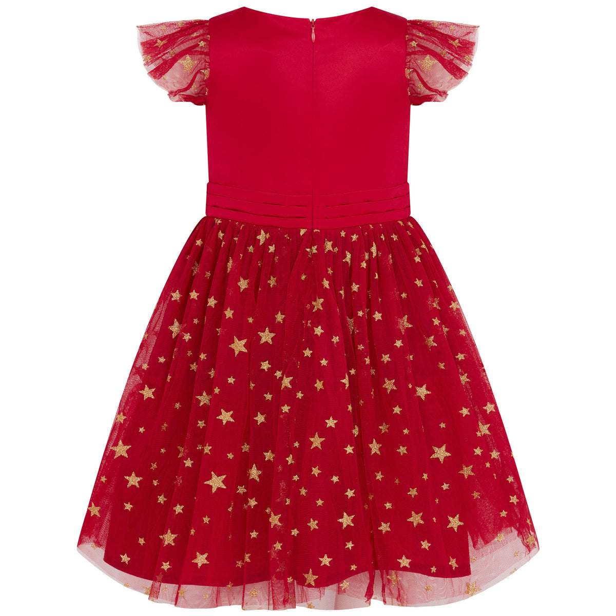 Holly Hastie Luxury Childrenswear Stella Satin & Gold Star Girls Party Dress Red Holly Hastie | Girls Fashion Holly Hastie Luxury Childrenswear Stella Satin & Gold Star Girls Party Dress Red Holly Hastie | Girls Fashion