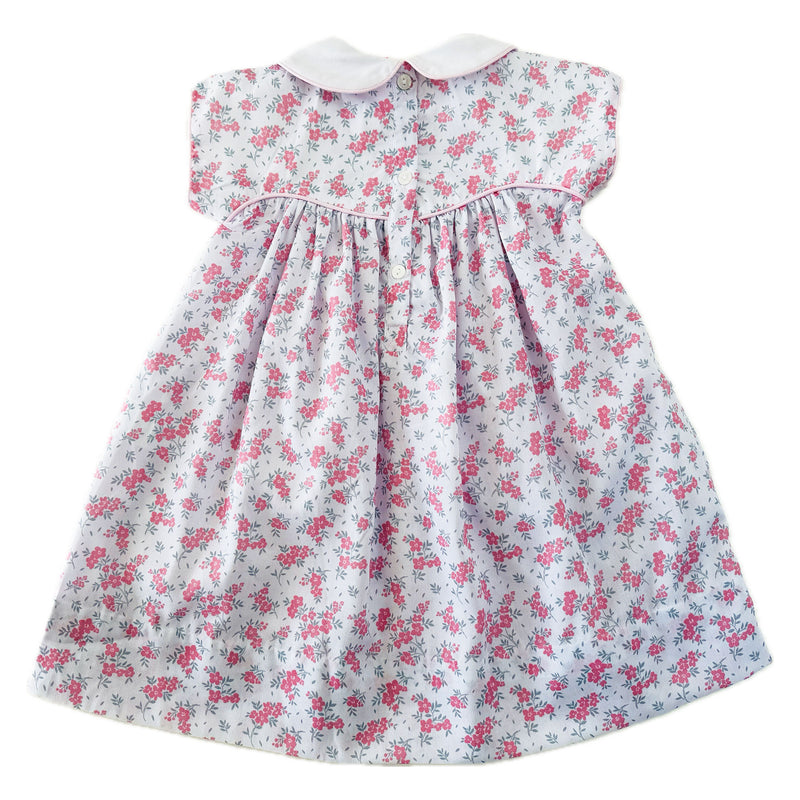 Lilibet Hand Smocked Embroidered Girls Dress Pink | Holly Hastie London