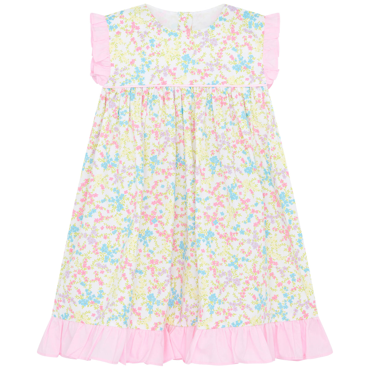 Little Princess Beatrice Tiny Floral Cotton Baby Dress Pink White | Holly Hastie London