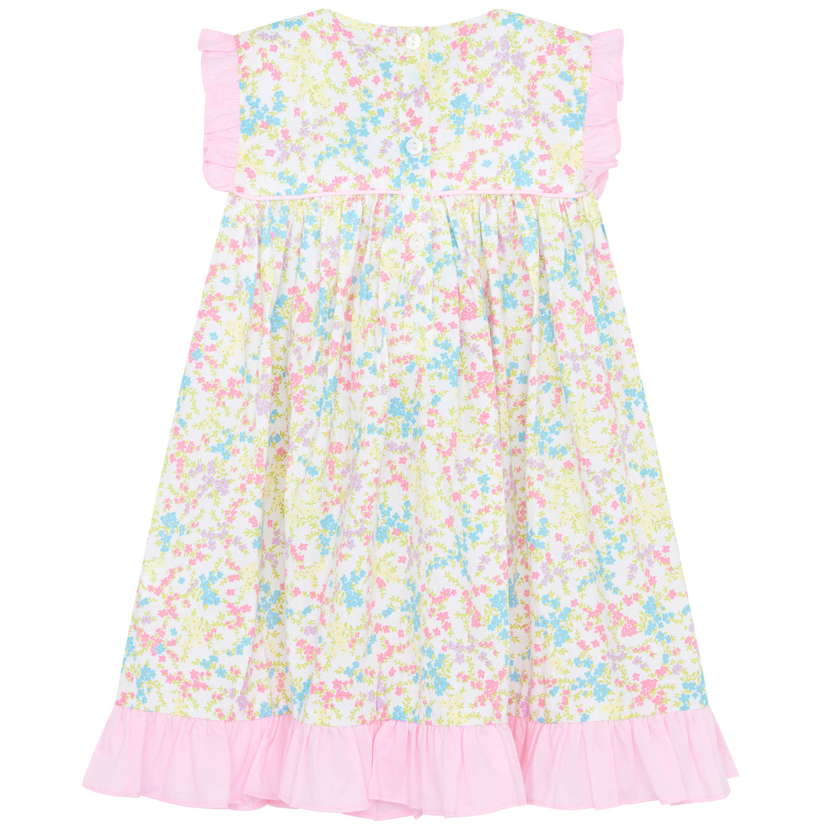 Little Princess Beatrice Tiny Floral Cotton Baby Dress Pink White | Holly Hastie London