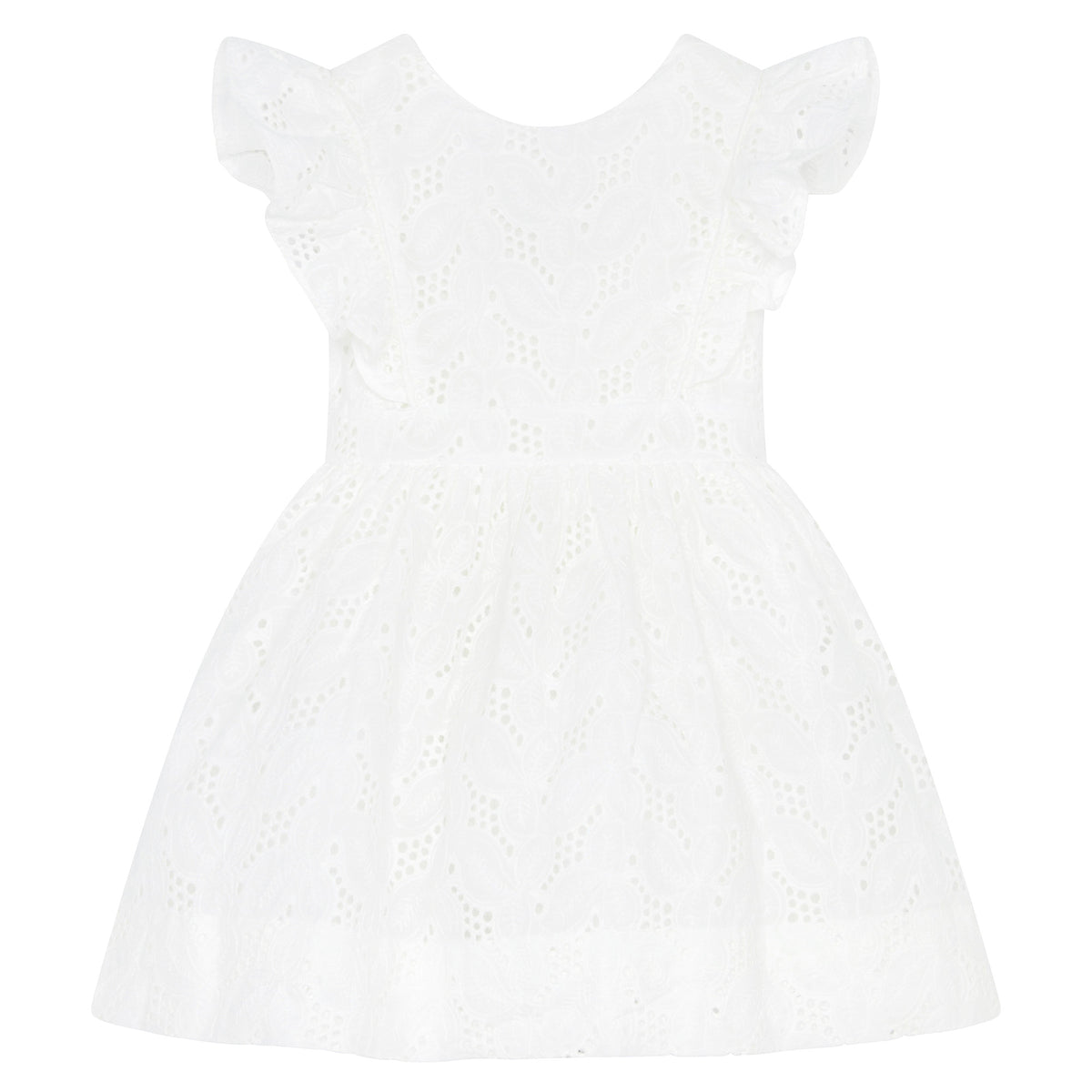 Little Princess Catherine Embroidered Cotton Girls Dress White | Holly Hastie London
