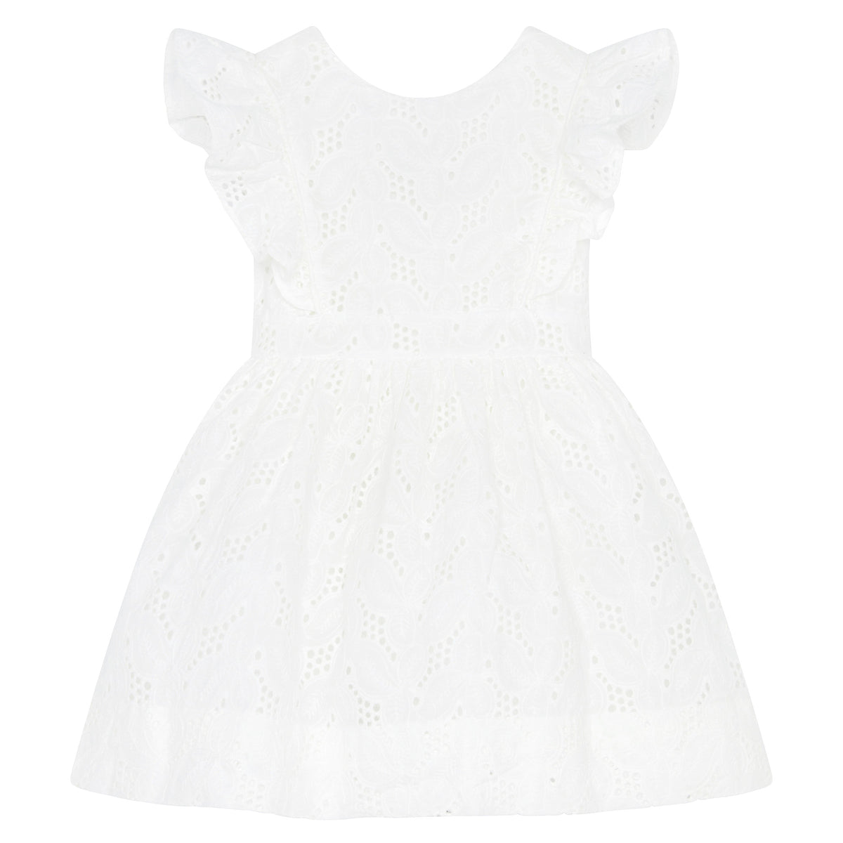 Little Princess Catherine Embroidered Cotton Girls Dress White | Holly Hastie London