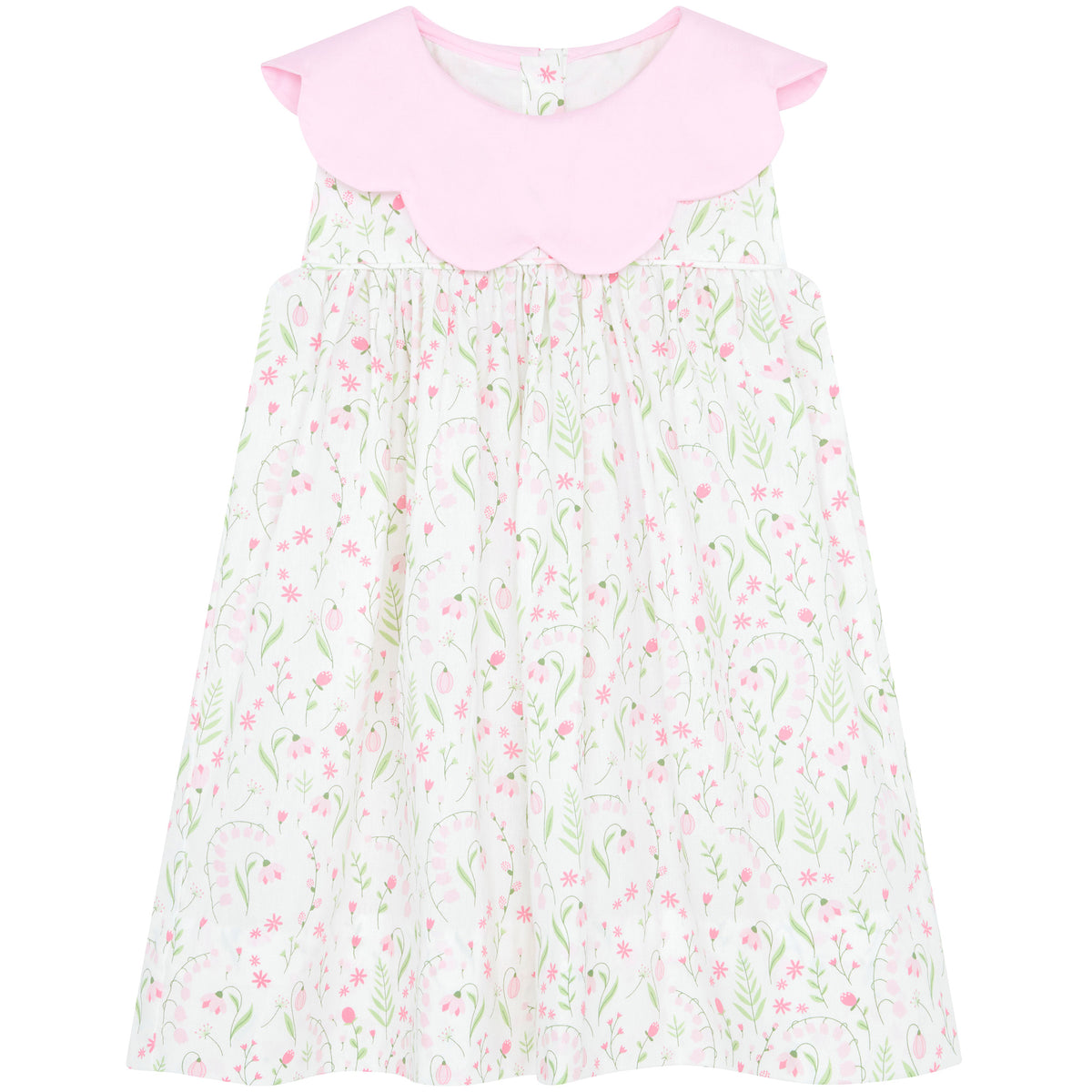Little Princess Elizabeth Floral Petal Cotton Girls Dress Pink | Holly Hastie London