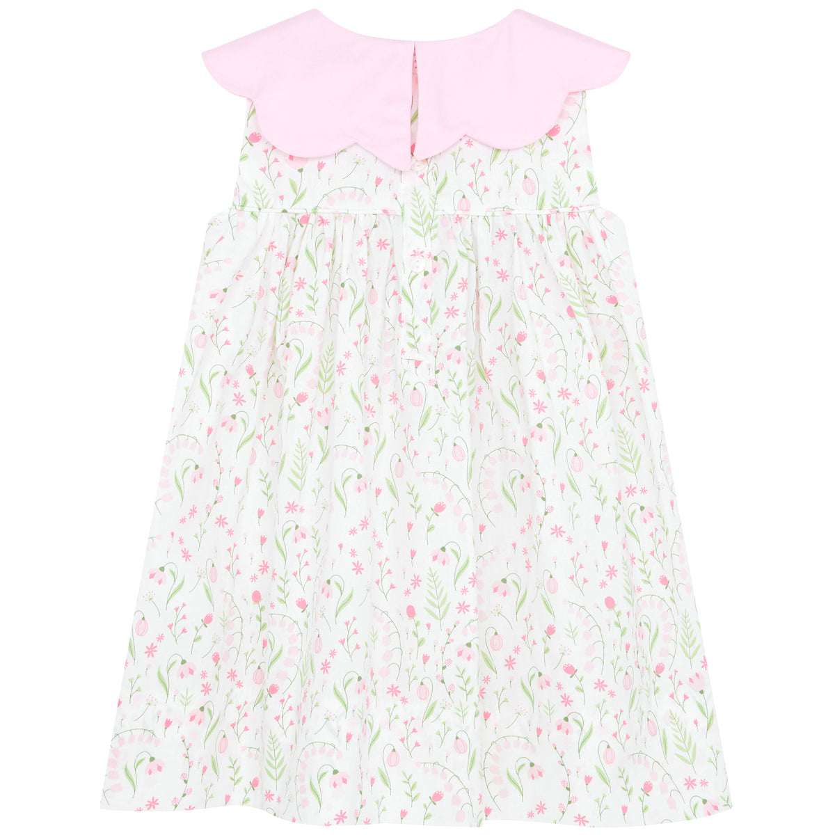 Little Princess Elizabeth Floral Petal Cotton Baby Dress Pink | Holly Hastie London