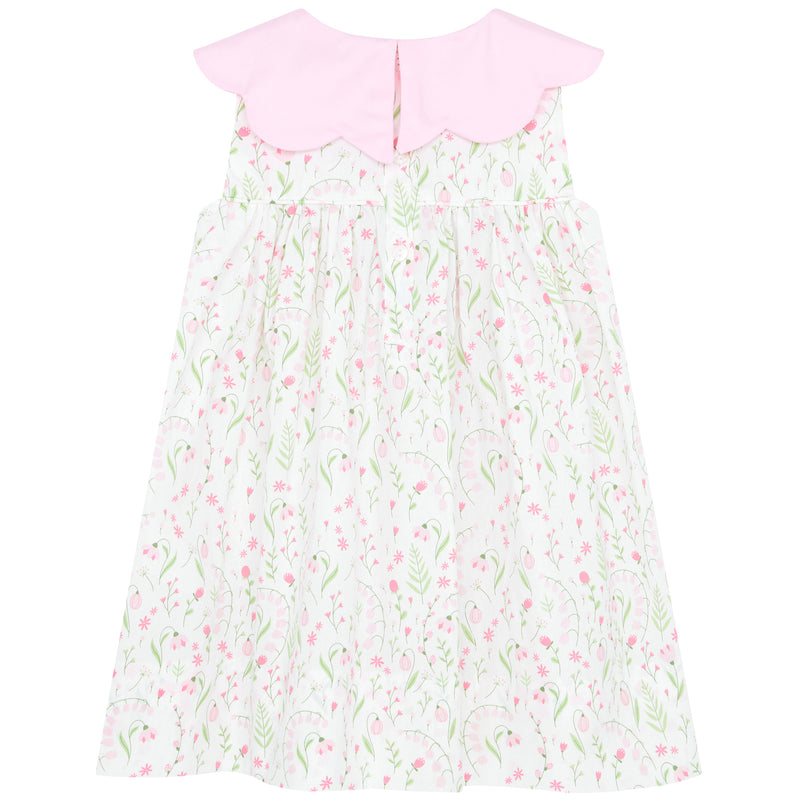 Little Princess Elizabeth Floral Petal Cotton Baby Dress Pink | Holly Hastie London