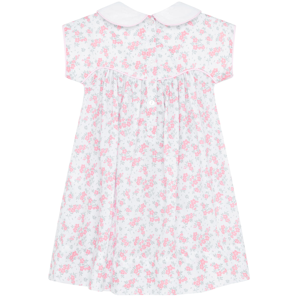 Lilibet Hand Smocked Embroidered Baby Dress Pink | Holly Hastie London