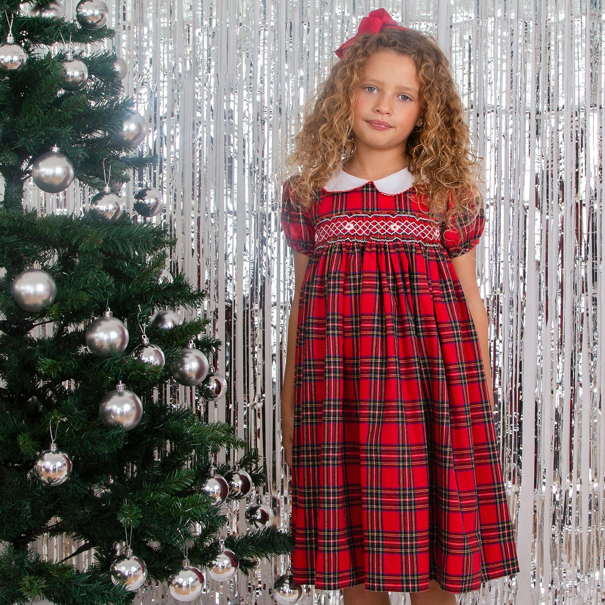 Holly Hastie Luxury Childrenswear Lottie Handsmocked Plaid Baby Dress Red Holly Hastie | Girls Fashion Holly Hastie Luxury Childrenswear Lottie Handsmocked Plaid Baby Dress Red Holly Hastie | Girls Fashion