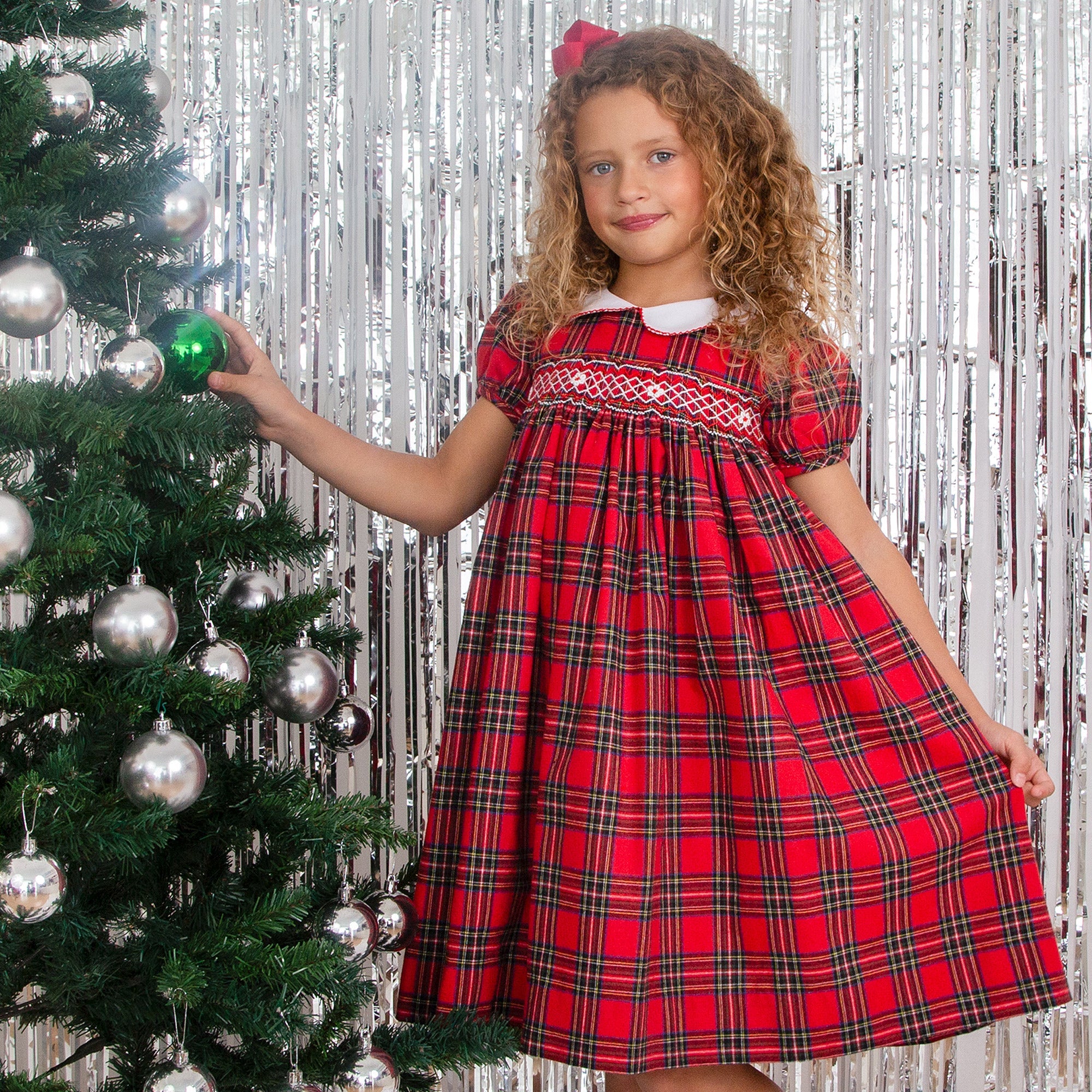 Holly Hastie Luxury Childrenswear Lottie Handsmocked Plaid Baby Dress Red – Holly Hastie