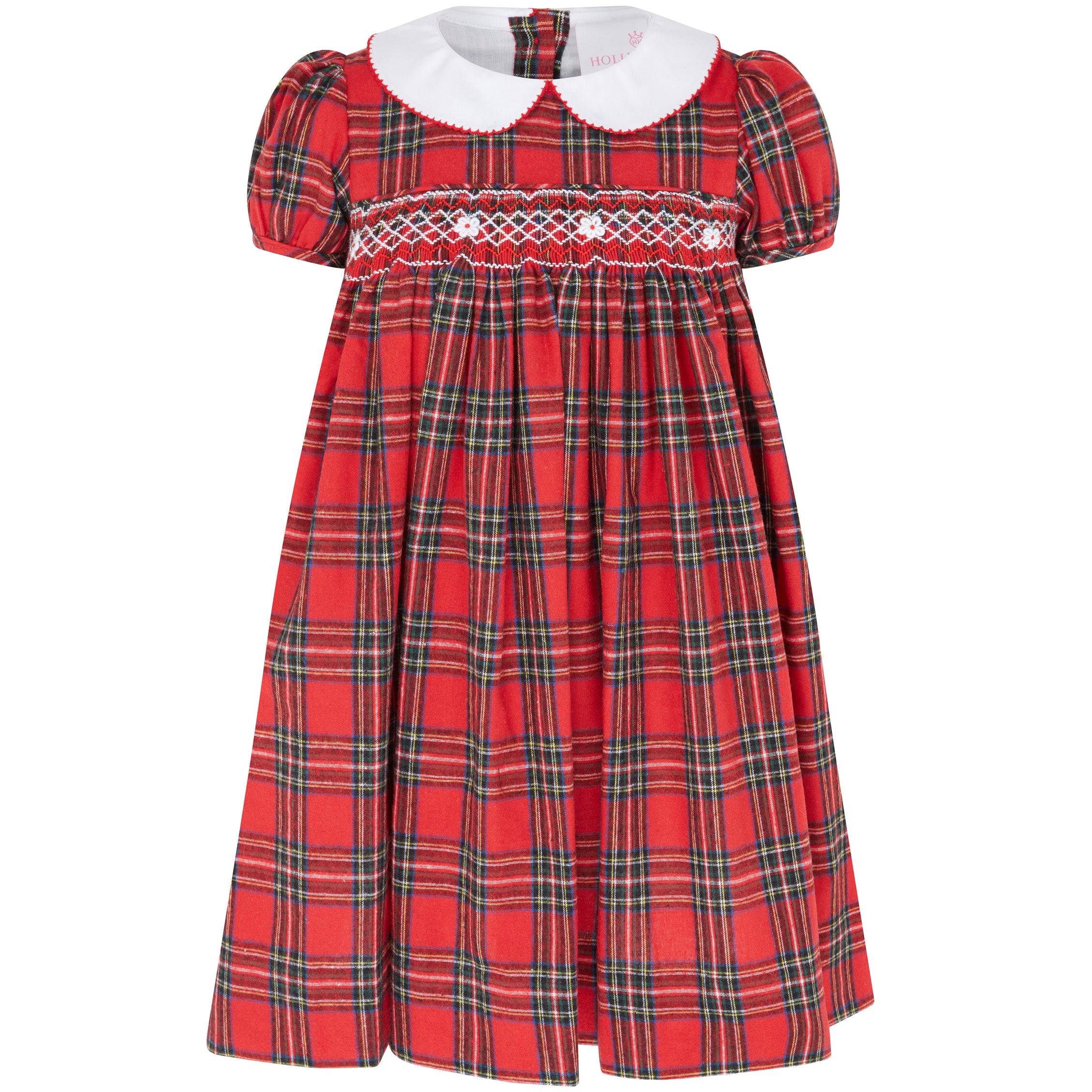 Holly Hastie Luxury Childrenswear Princess Lana Hand Smocked Plaid Girls Dress Red Holly Hastie Girls Fashion