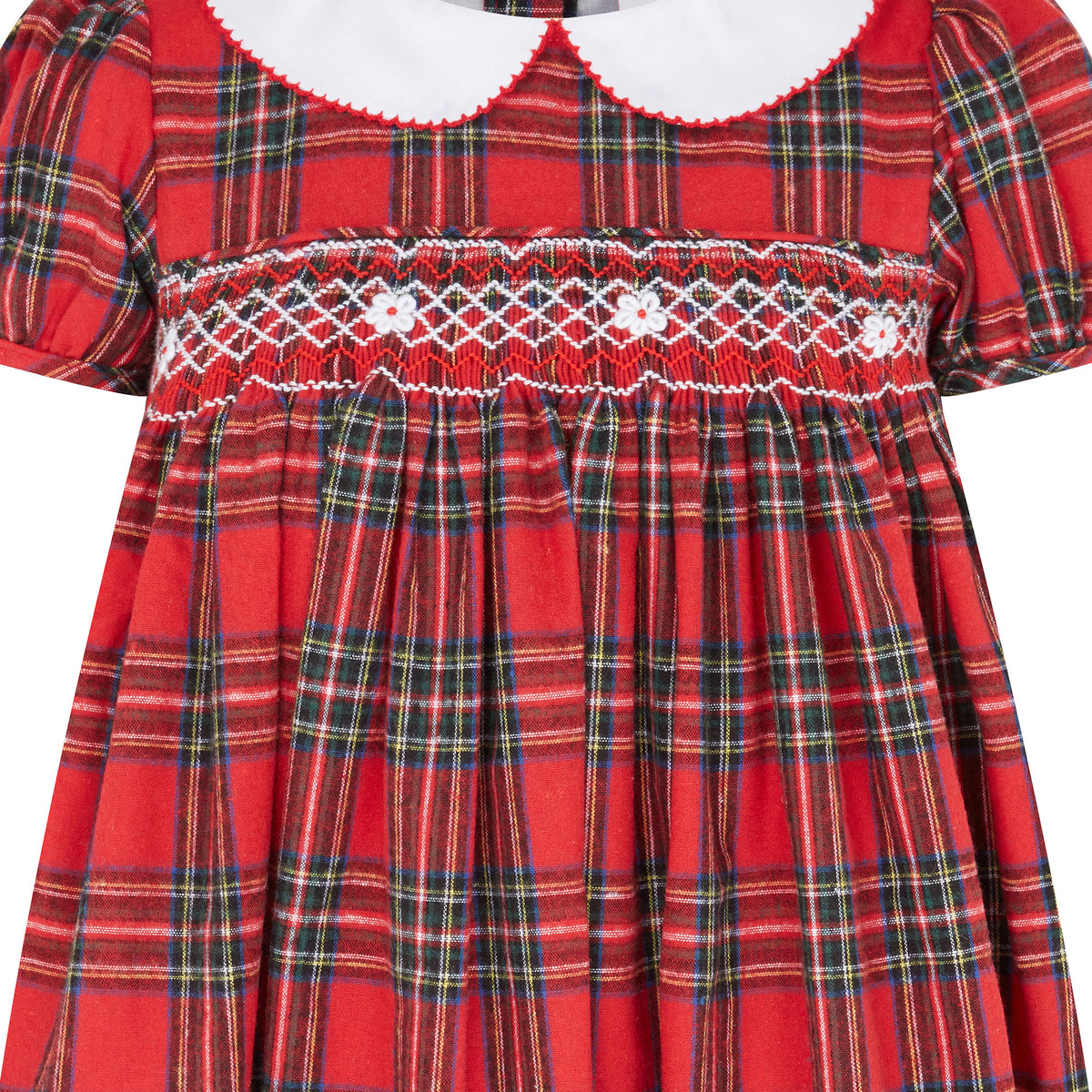 Little Princess Lana Hand Smocked Plaid Baby Dress Red | Holly Hastie London