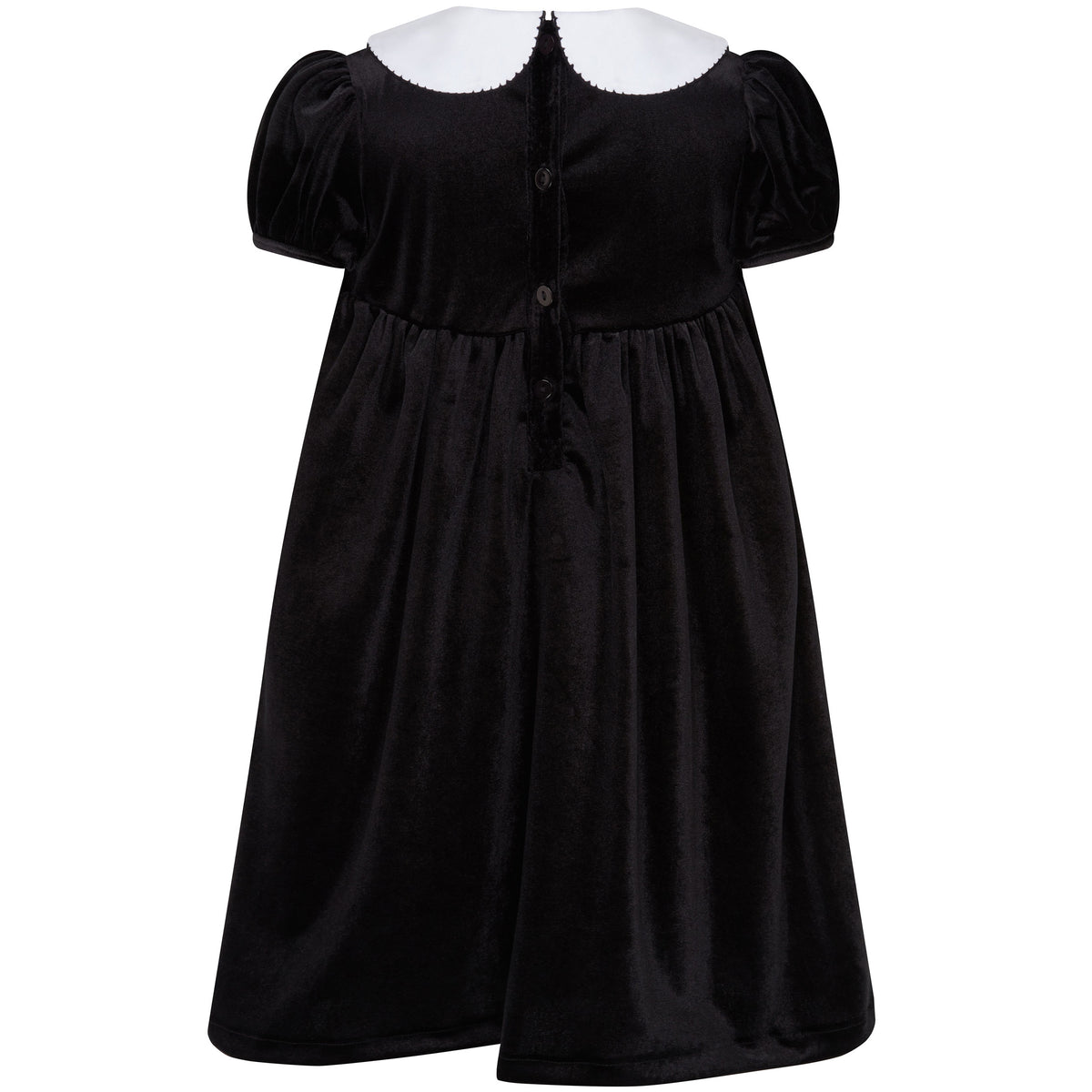 Princess Luna Hand Smocked Velvet Girls Dress, Black | Holly Hastie London