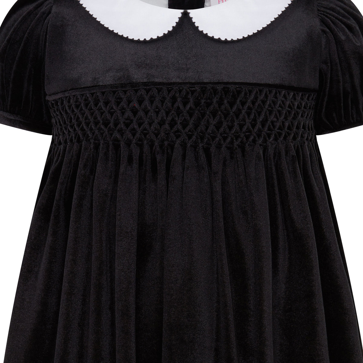 Princess Luna Hand Smocked Velvet Girls Dress, Black | Holly Hastie London