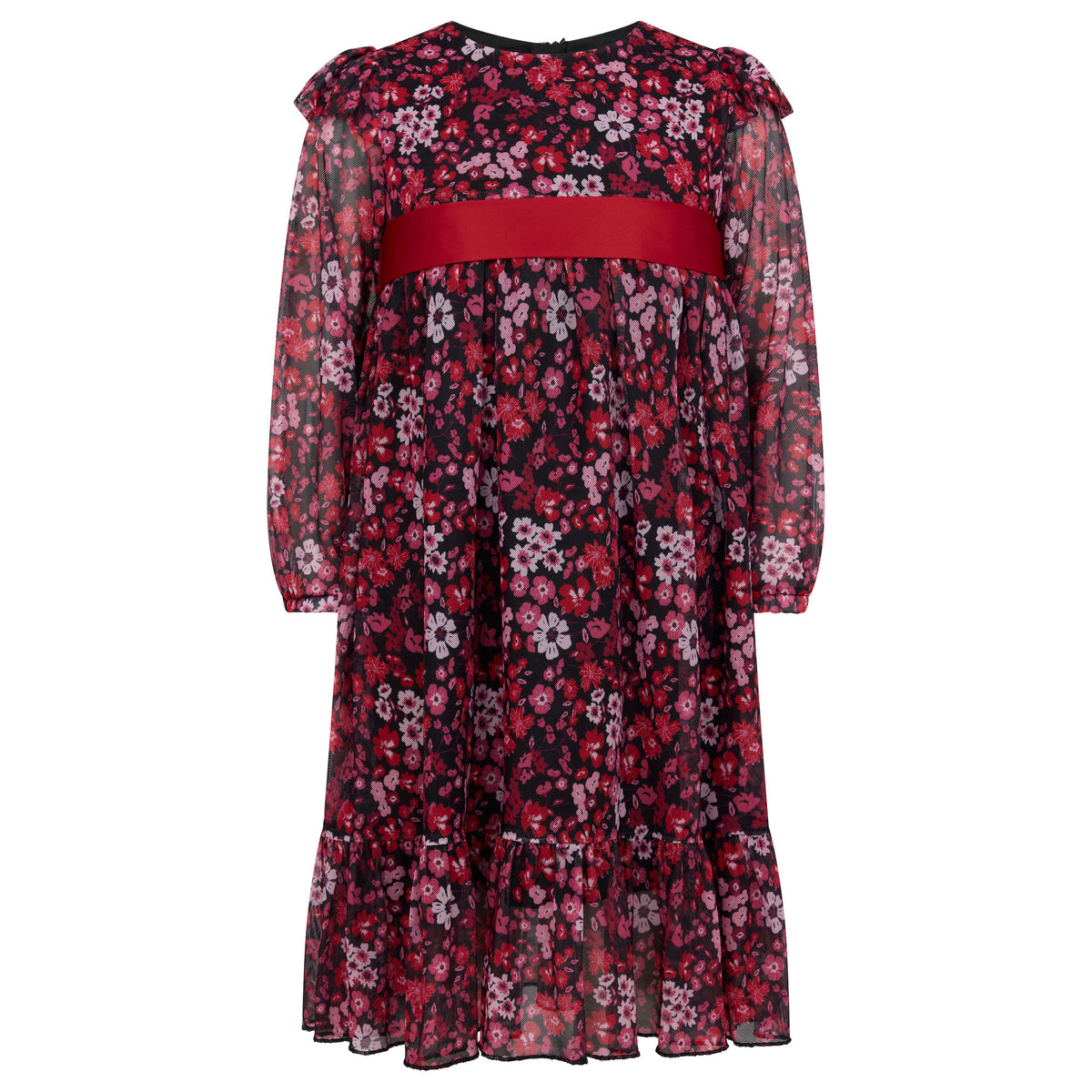 Chloe Winter Floral Girls Party Dress Pink | Holly Hastie London