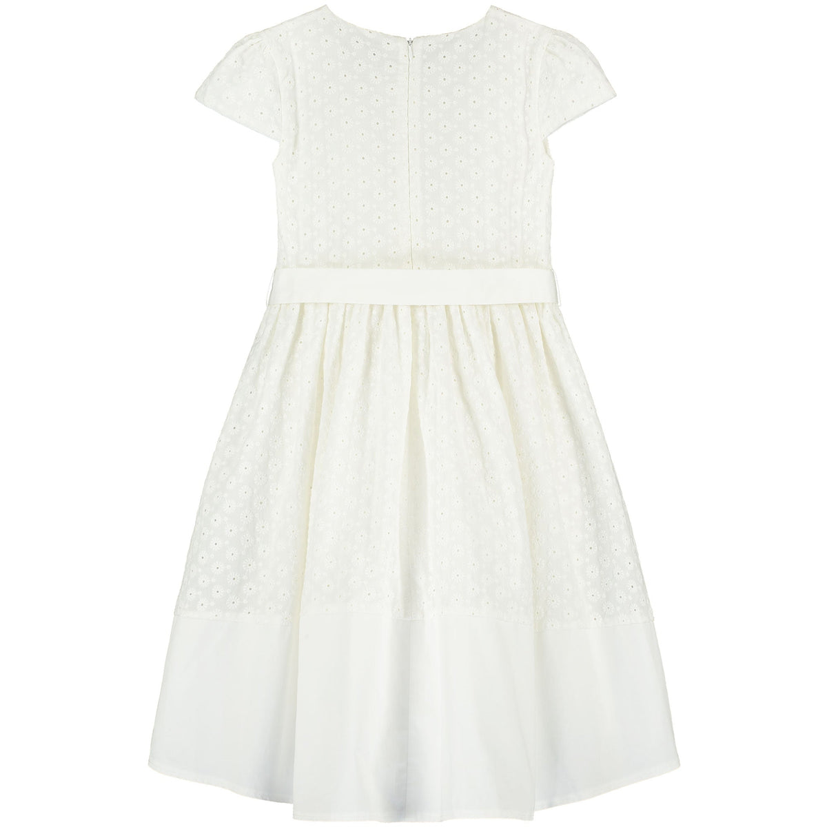 Embroidered Cotton Bow Baby Occasion Dress White | Holly Hastie London