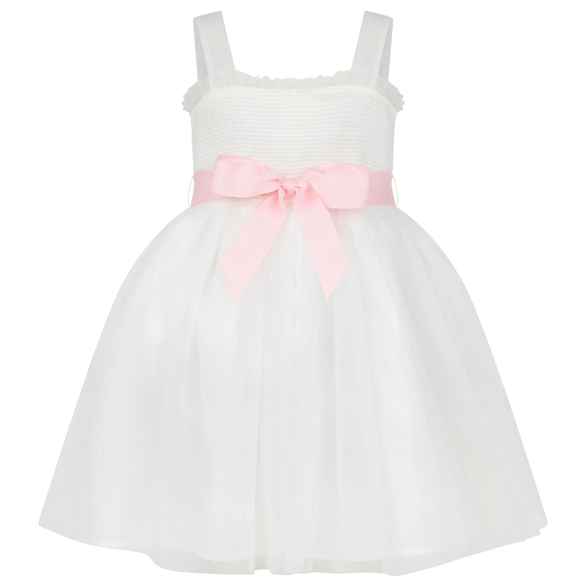 Ballet Tutu Tulle Flower Girl Dress, White & Pink | Holly Hastie London