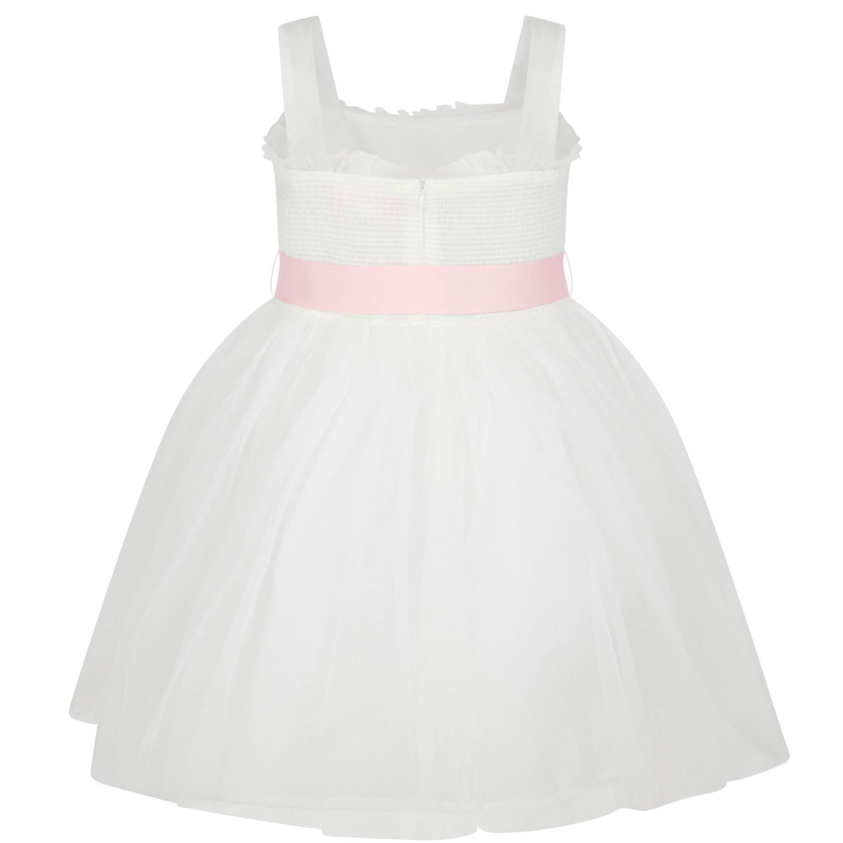 Ballet Tutu Tulle Flower Girl Dress, White & Pink | Holly Hastie London