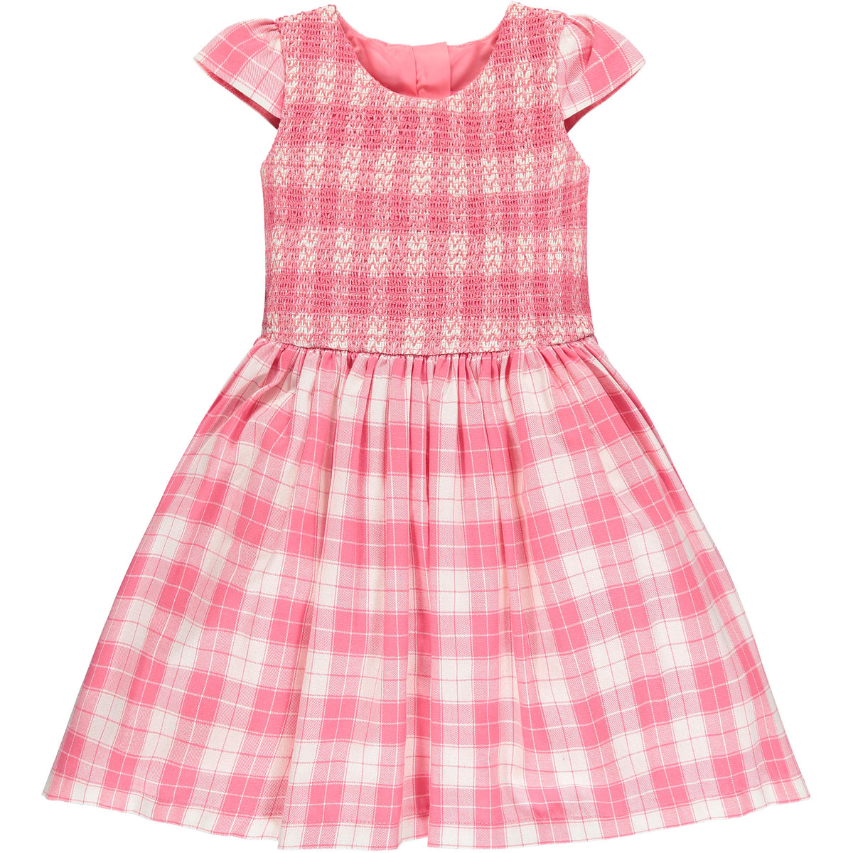 Bonnie Plaid Cotton Smocked Baby Party Dress Pink | Holly Hastie London