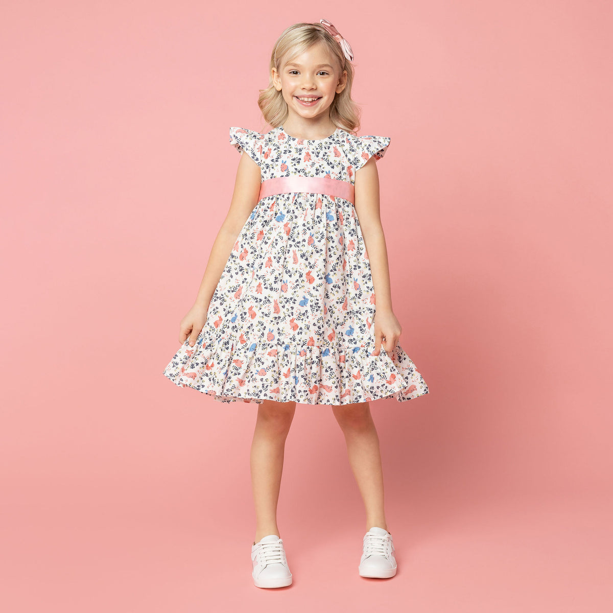 Easter Bunny Girls Party Dress, Pink & Blue | Holly Hastie London