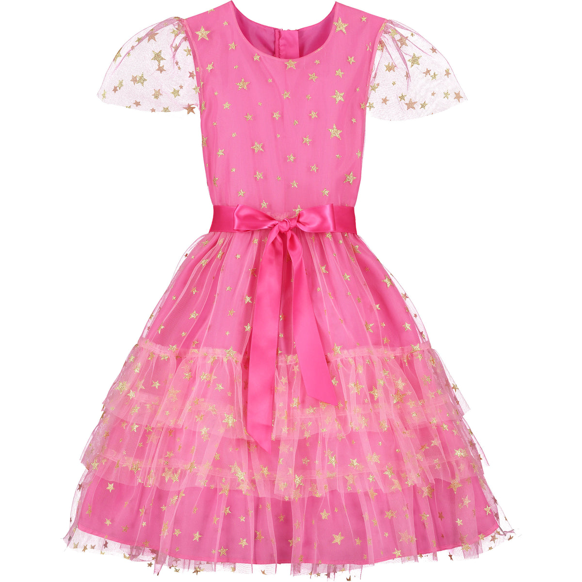 Girls Party Dress Cinderella Candy Pink Star Tulle Frill Luxury | Holly Hastie London