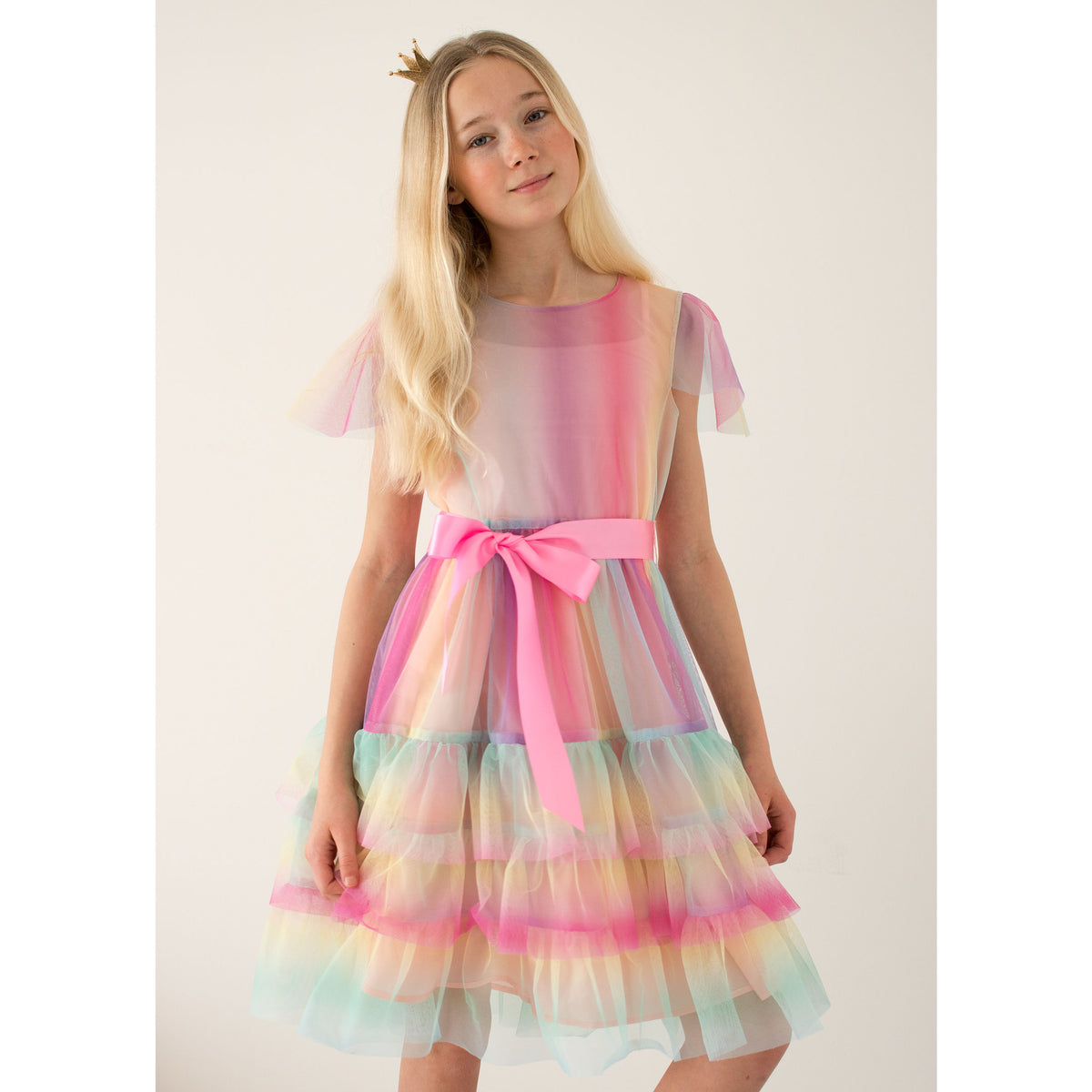 Girls Party Dress Cinderella Rainbow Tulle | Holly Hastie London
