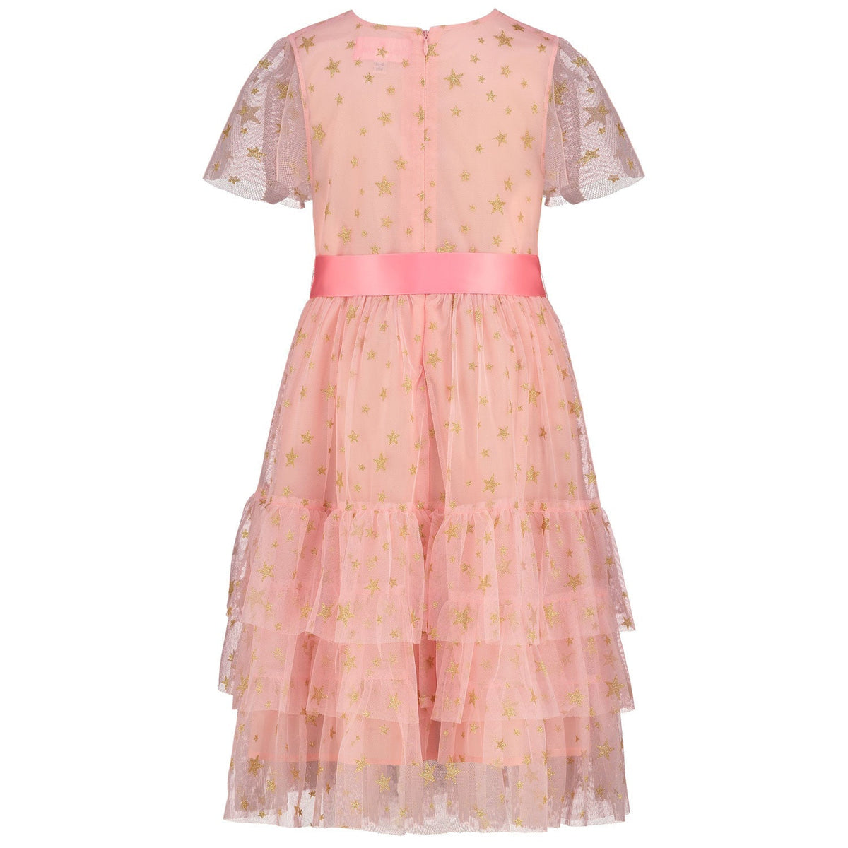 Girls Party Dress Cinderella Sugar Pink & Gold Star Tulle | Holly Hastie London