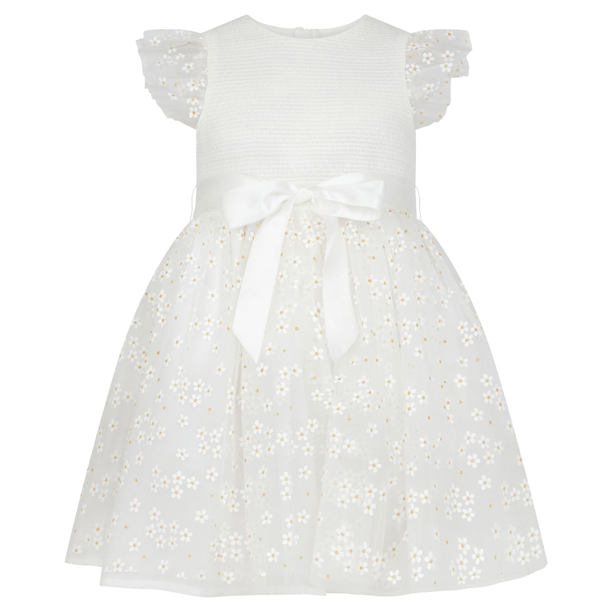 Fleur Luxury Tulle Flower Girls Dress, White | Holly Hastie London