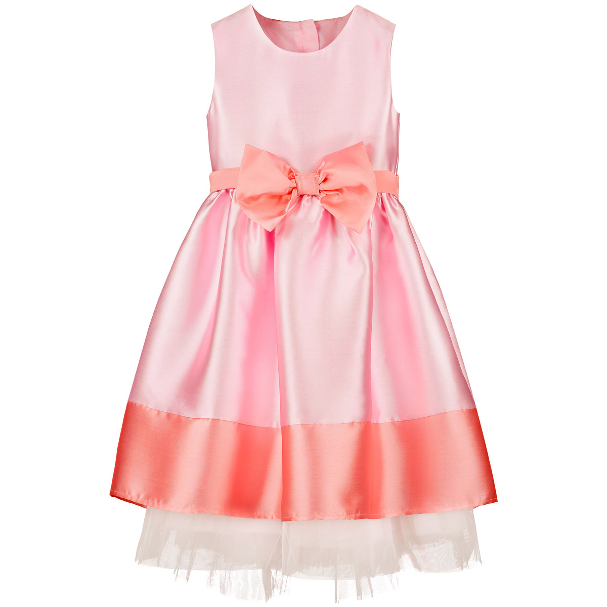 Girls Party Dress Florence Candy Pink Taffeta Bow | Holly Hastie London  Edit alt text