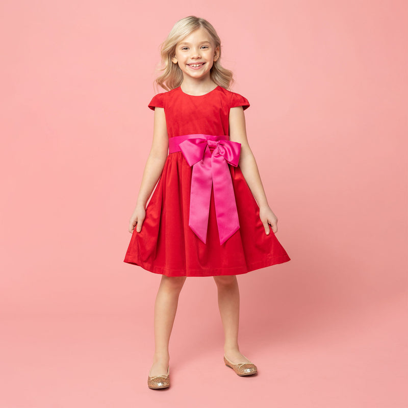 Lilibet Girls Party Dress Red & Pink | Holly Hastie London