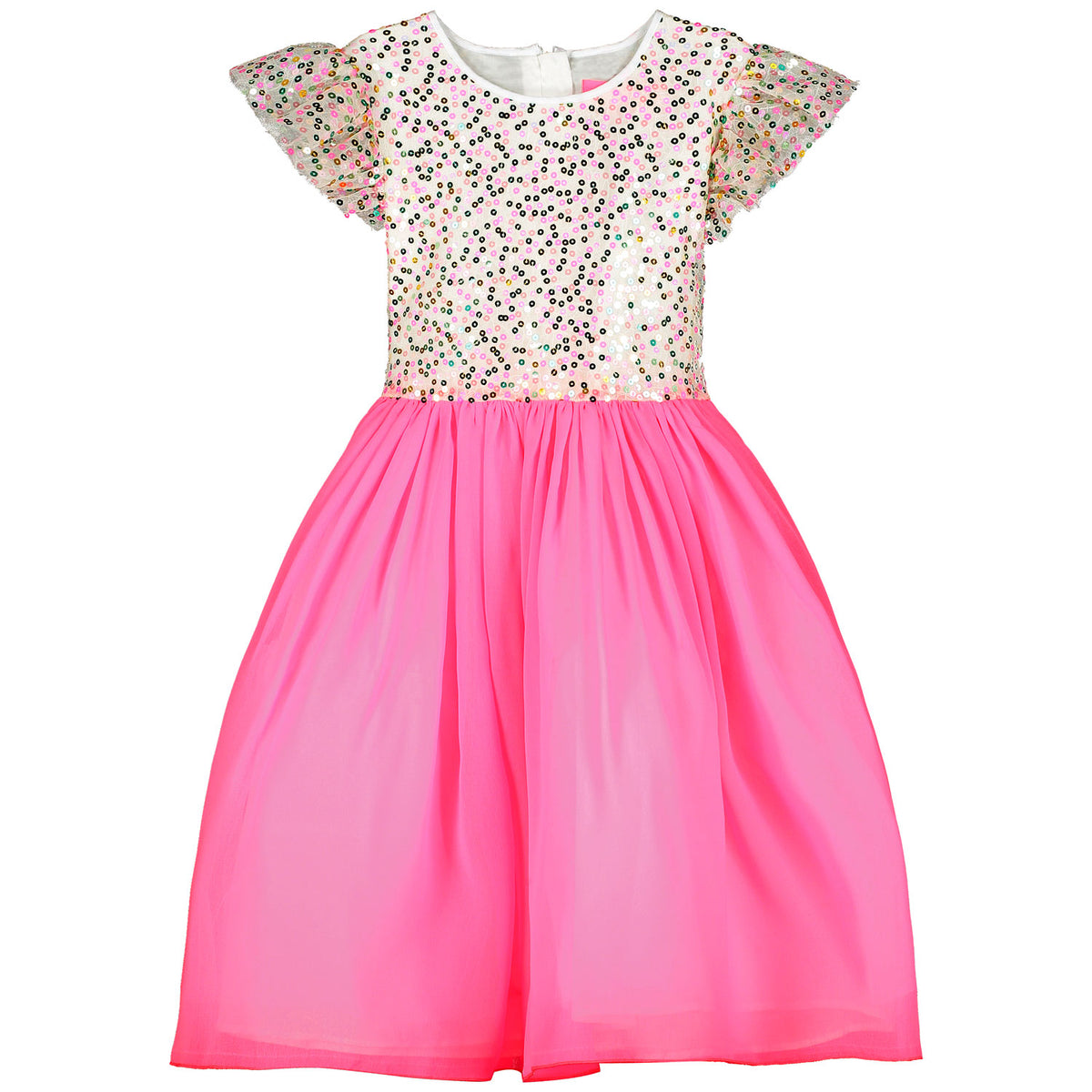 Girls Designer Shimmer Pink Sweetie Sequin Dress | Holly Hastie London 