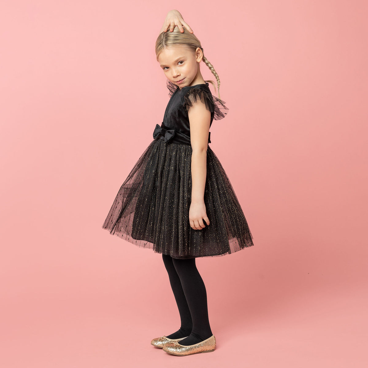Wednesday Velvet & Glitter Tulle Girls Party Dress Black | Holly Hastie London Holly Hastie | Girls Fashion Wednesday Velvet & Glitter Tulle Girls Party Dress Black | Holly Hastie London Holly Hastie | Girls Fashion