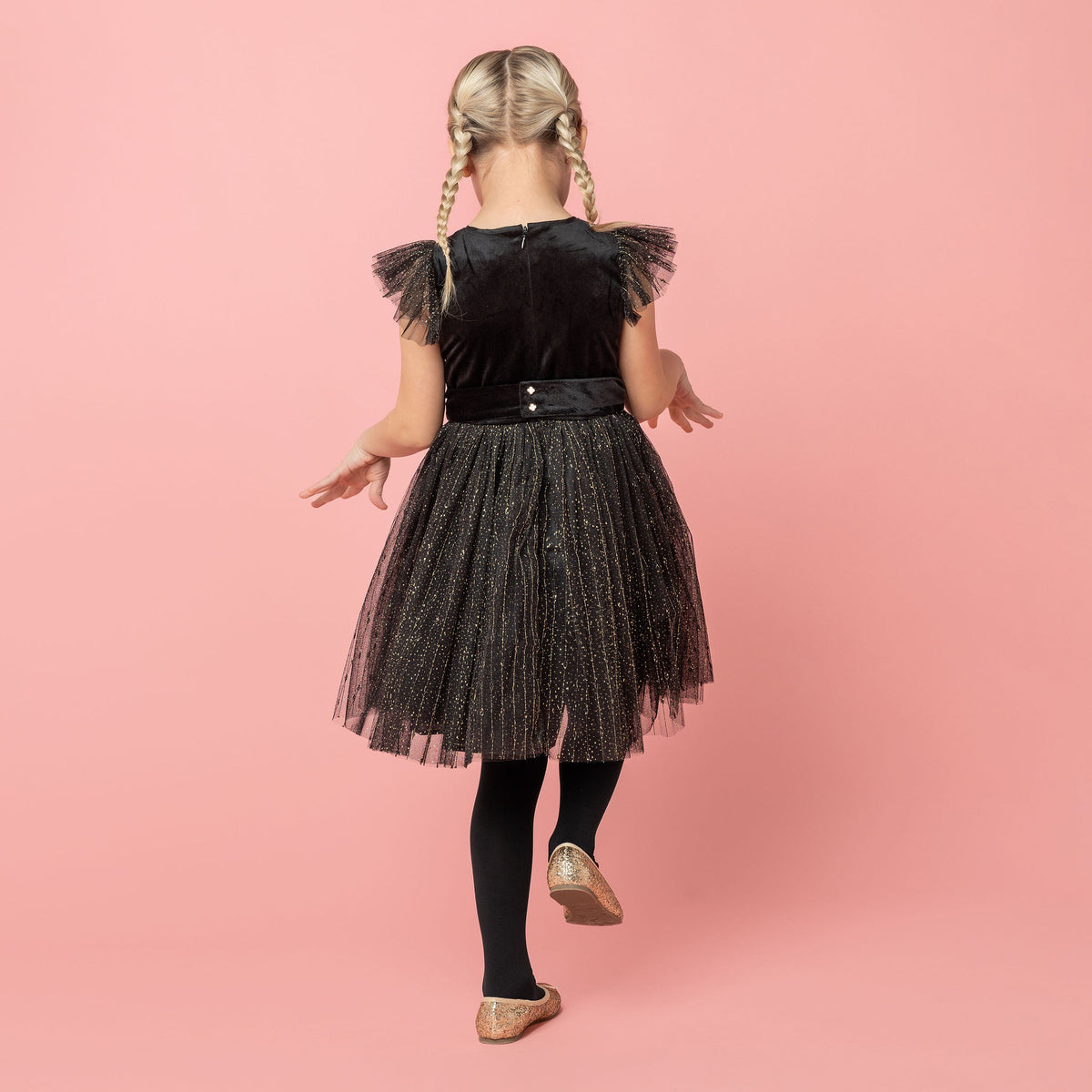 Wednesday Velvet & Glitter Tulle Girls Party Dress Black | Holly Hastie London Holly Hastie | Girls Fashion Wednesday Velvet & Glitter Tulle Girls Party Dress Black | Holly Hastie London Holly Hastie | Girls Fashion