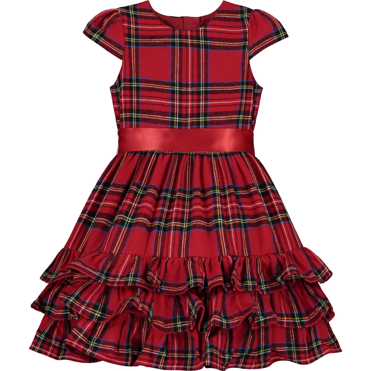 Girls Party Dress Arabella Frill Plaid Tartan Red | Holly Hastie London Holly Hastie | Girls Fashion Girls Party Dress Arabella Frill Plaid Tartan Red | Holly Hastie London Holly Hastie | Girls Fashion