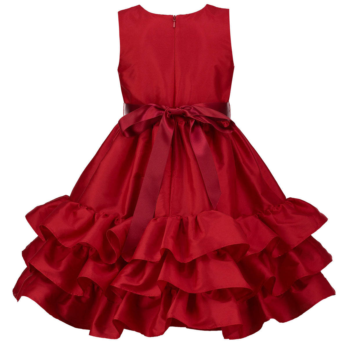 Girls Party Dress Arabella Frill Velvet Red | Holly Hastie London