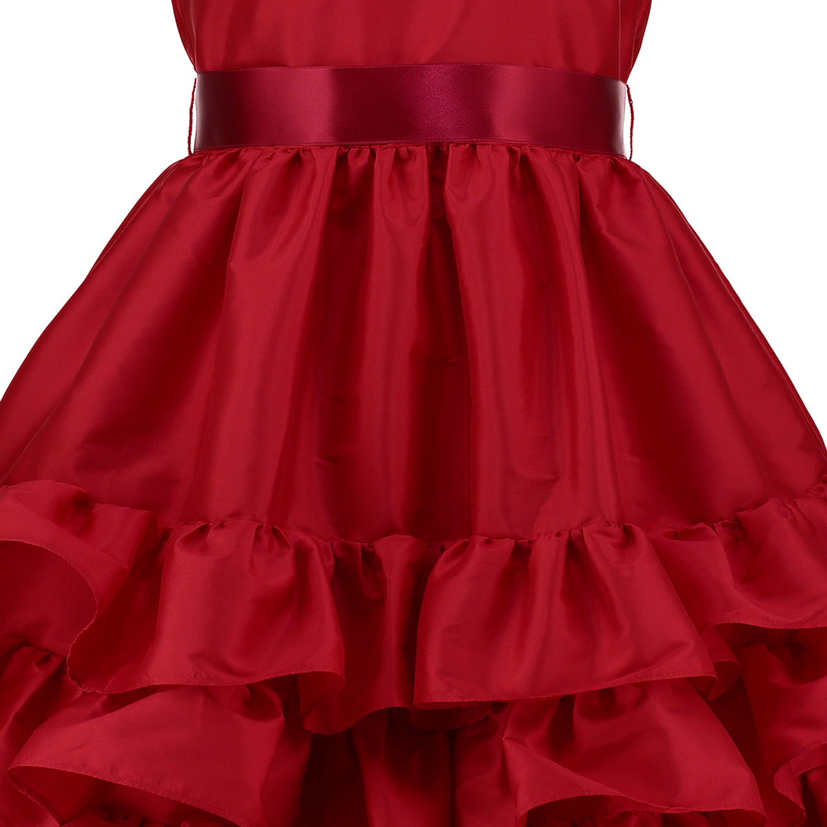 Girls Party Dress Arabella Frill Velvet Red | Holly Hastie London