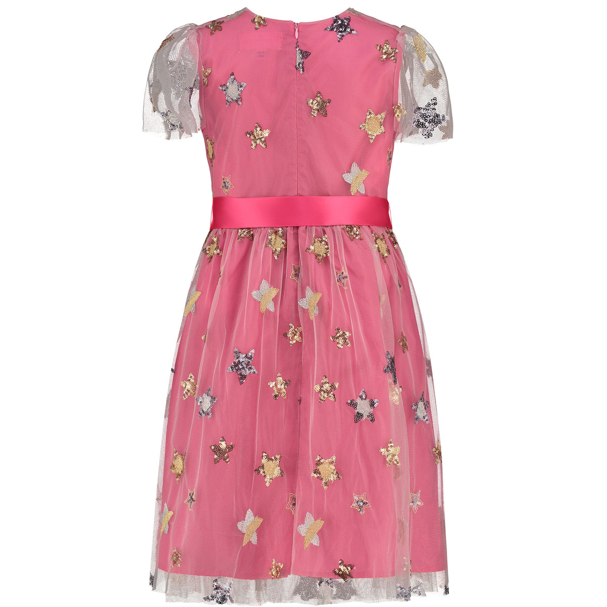 Girls Party Dress Aster Sequin Star Tulle Pink | Holly Hastie London