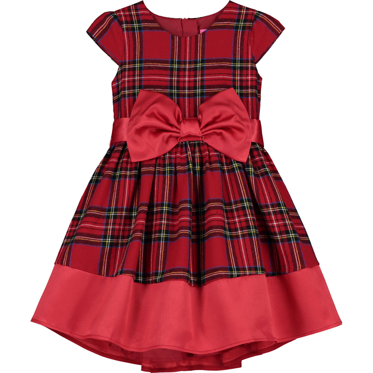 Girls Party Dress Florence Plaid Tartan Red | Holly Hastie London