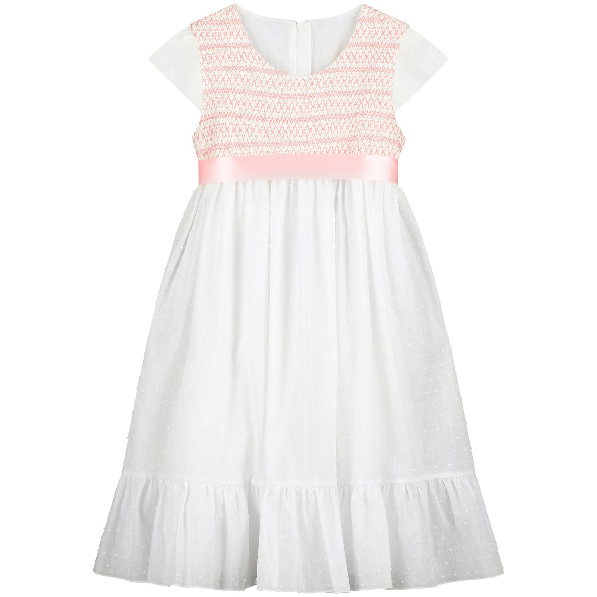 Smocked Cotton Baby Occasion Dress White | Holly Hastie London