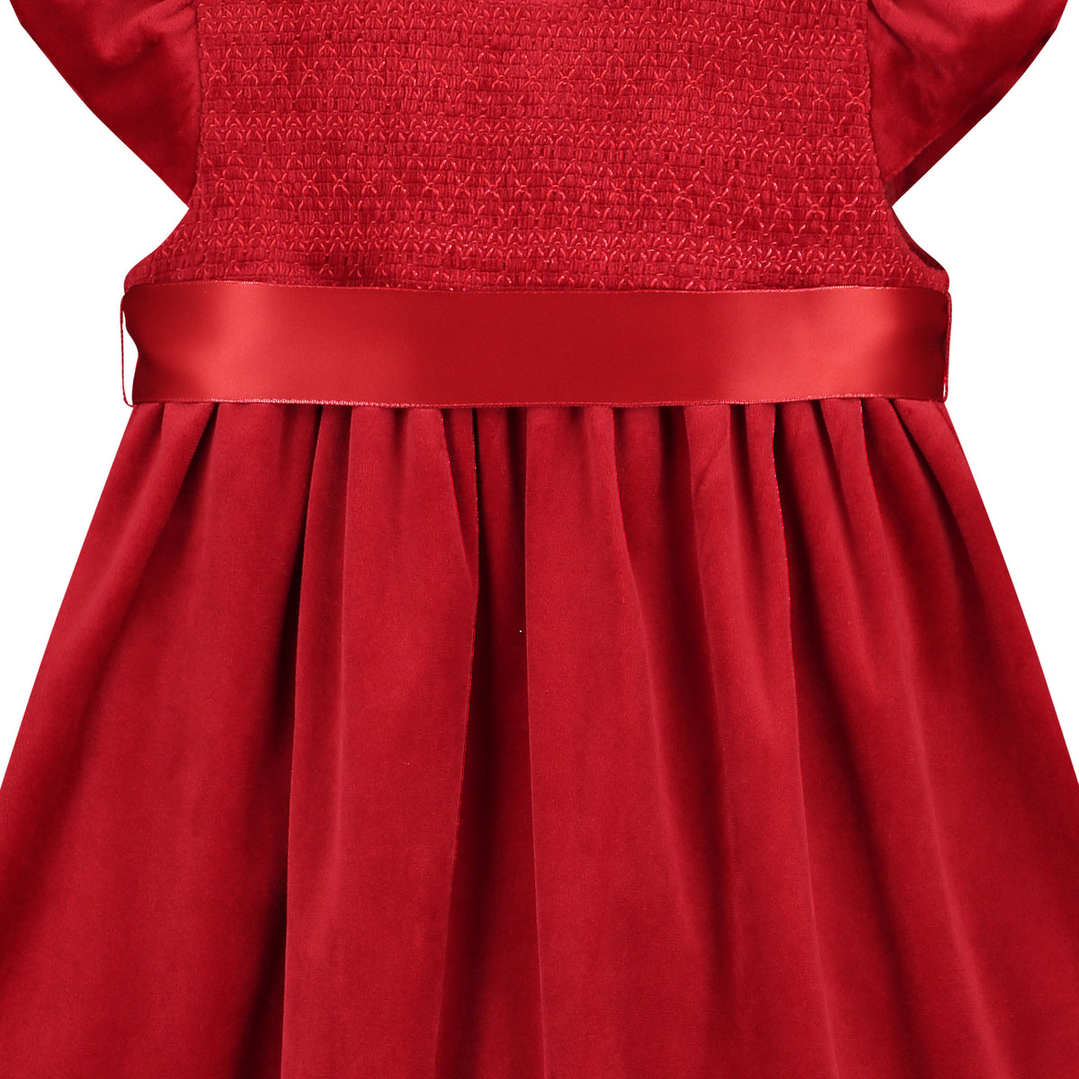 Baby Party Dress Poppy Smocked Velvet Red | Holly Hastie London