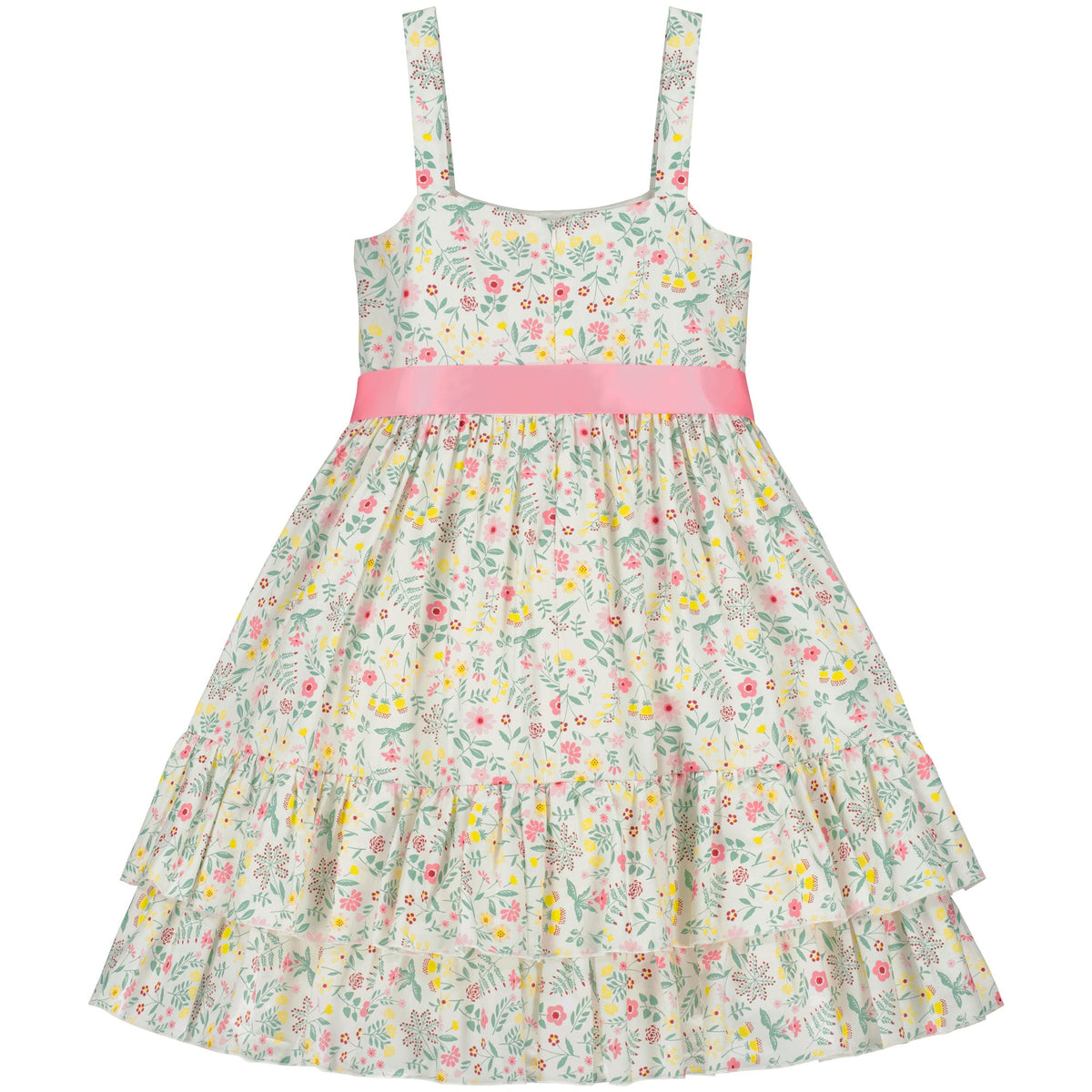 Summer Meadow Girls Party Dress, Pink & White | Holly Hastie London
